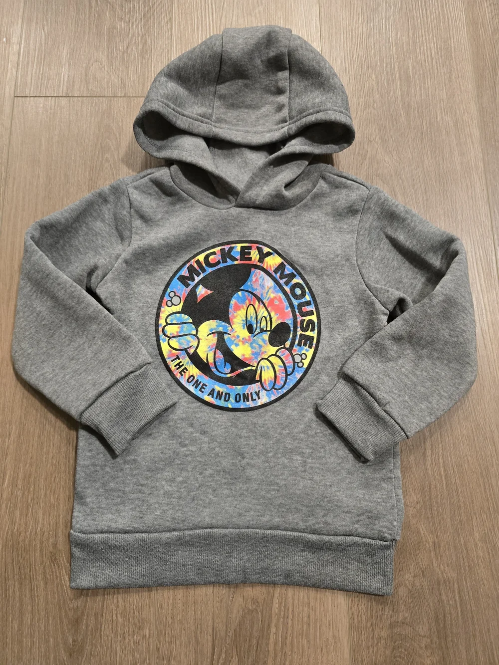 Disney Mickey Mouse Toddler 2 Piece Hoodie Jogger Set Gray Tie Dye Size 4